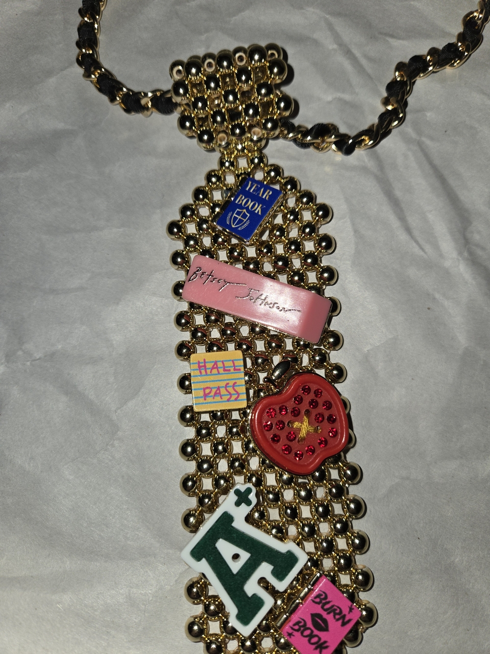 Betsey Johnson Gold Tone Charm Necklace/Pendant